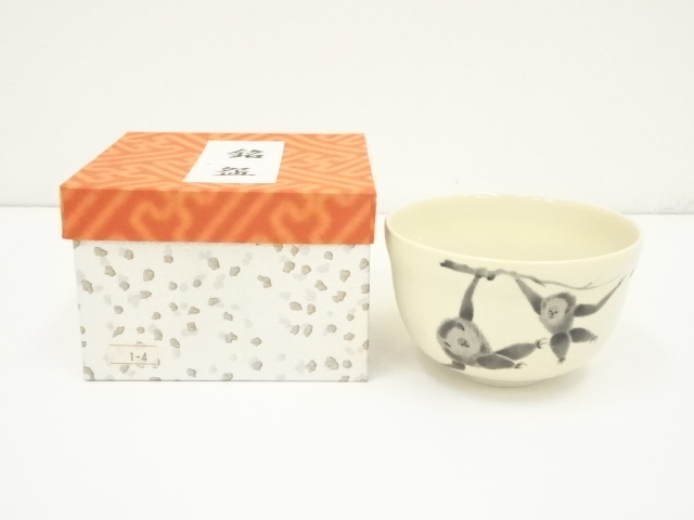 JAPANESE TEA CEREMONY / TEA BOWL CHAWAN / MONKEY 